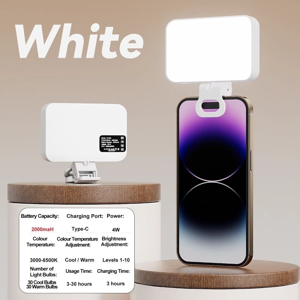 Photography Lighting Description - 800/1000mAh LED Selfie Light USB Rechargeable