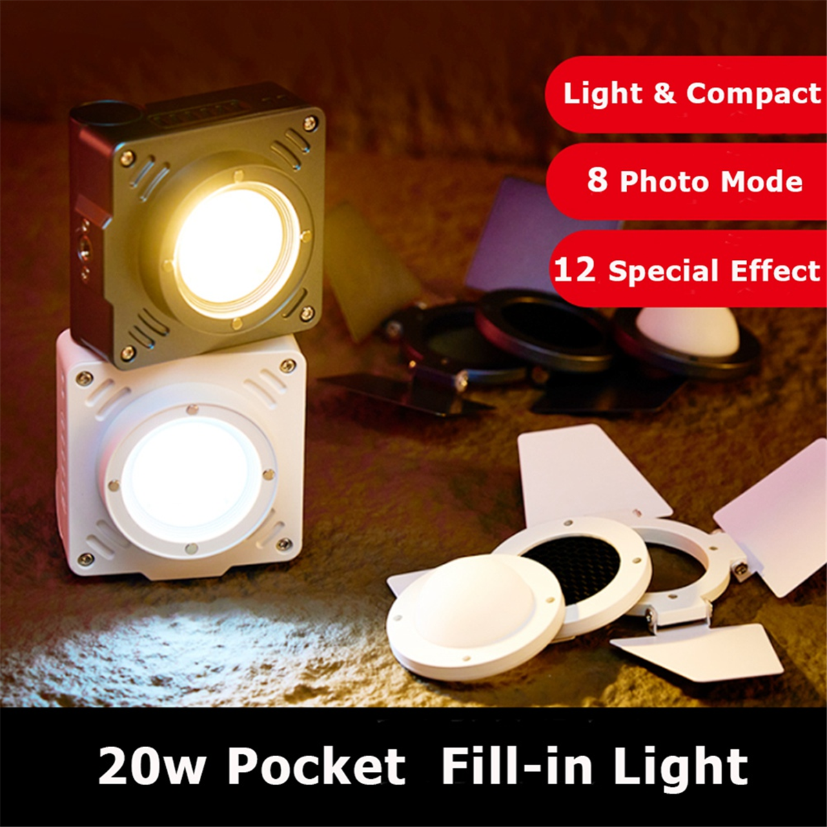 NEW_20W Pocket LED Video Light - Photography Lighting Video avaliação e preço
