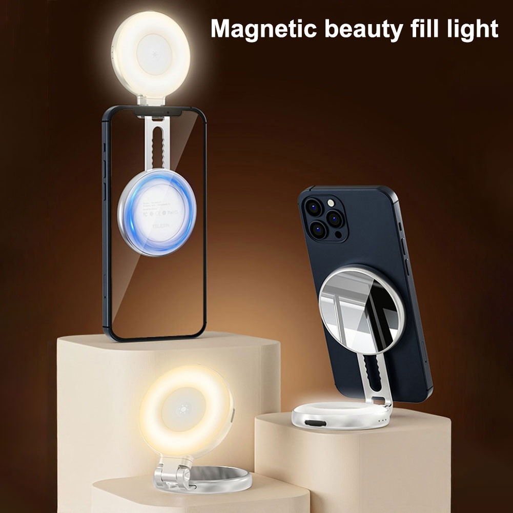 3-in-1 Magnetic Selfie Light w - Photography Lighting Video avaliação e preço