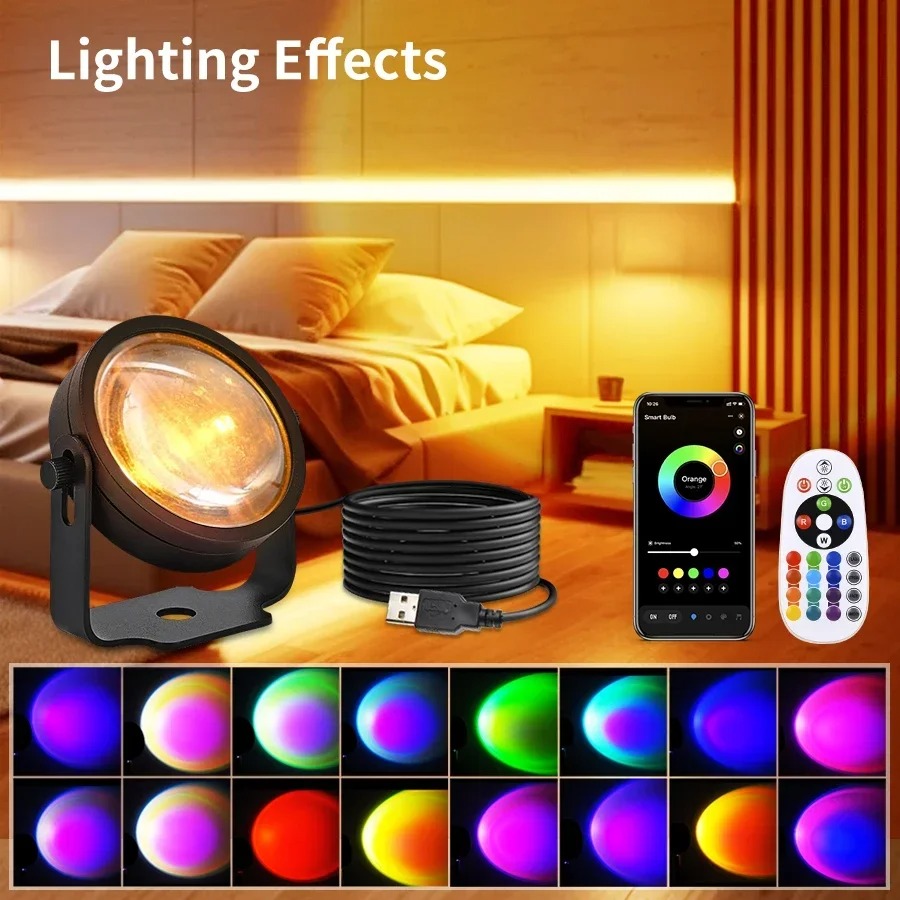 Smart LED Sunset Projector Lam - Photography Lighting Diy avaliação e preço