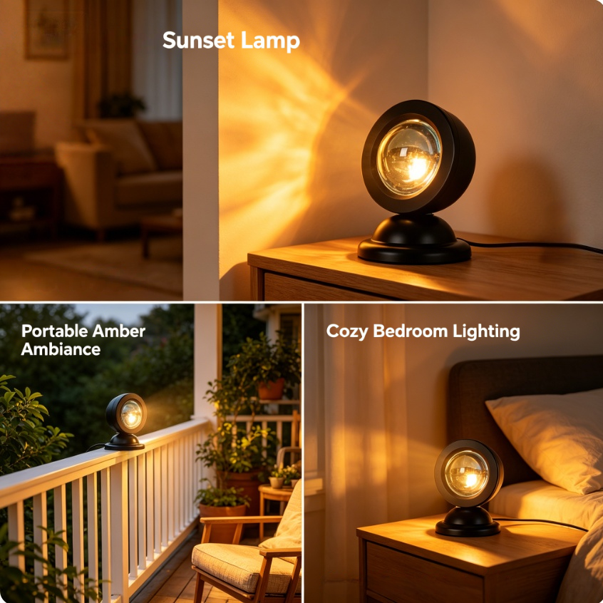 USB Sunset Projection Lamp Amb - Photography Lighting Ideas avaliação e preço