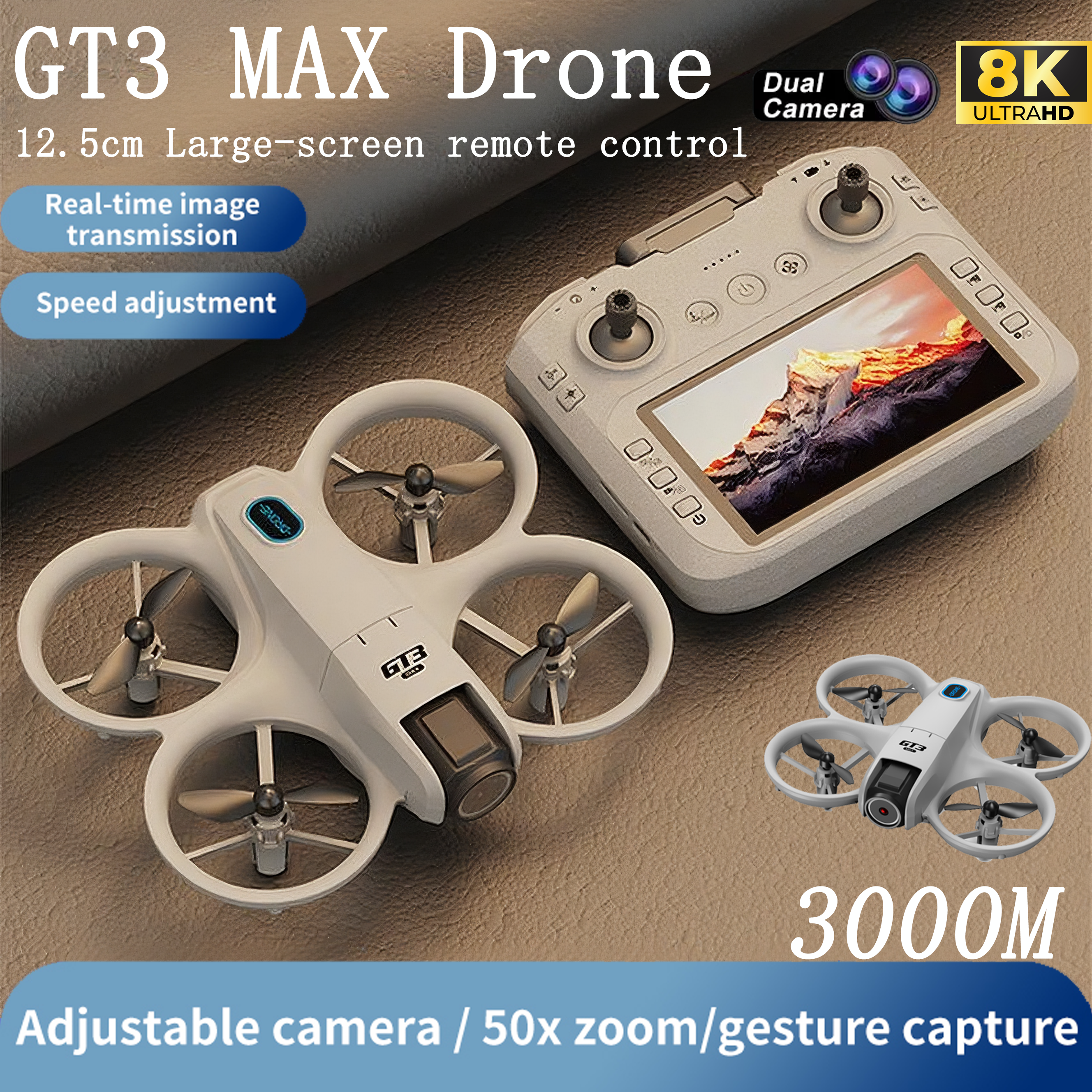 GT3 MAX Mini Drone 5G 8K GPS P - Photography Lighting Beginners avaliação e preço