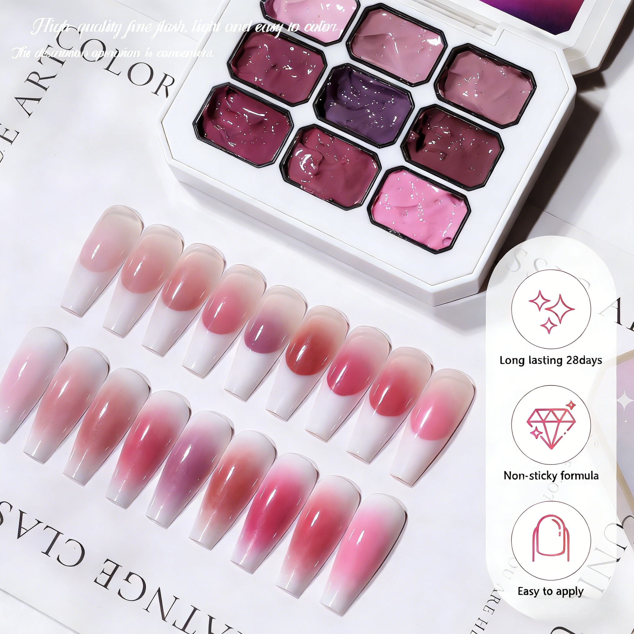 1pc 9 Colors Pink Patting gel  - Photography Lighting Gels avaliação e preço