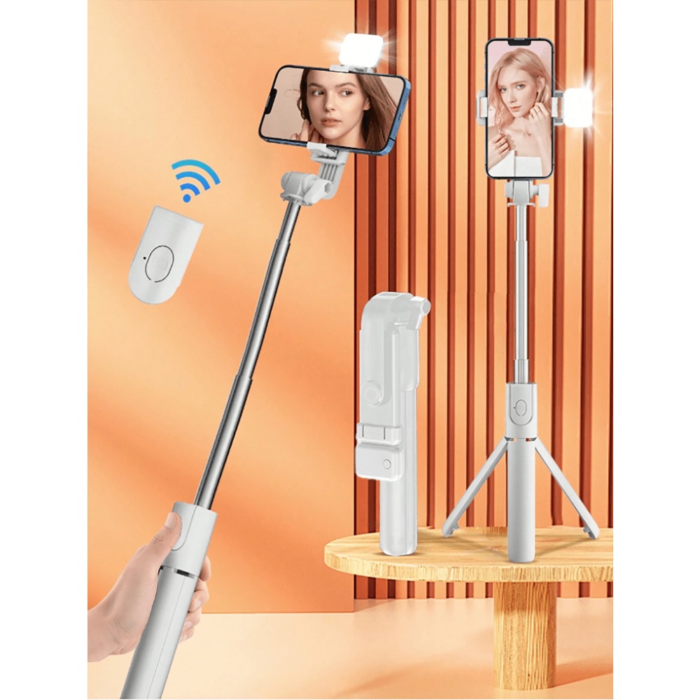 1pc Portable Selfie Stick With - Photography Lighting Video avaliação e preço