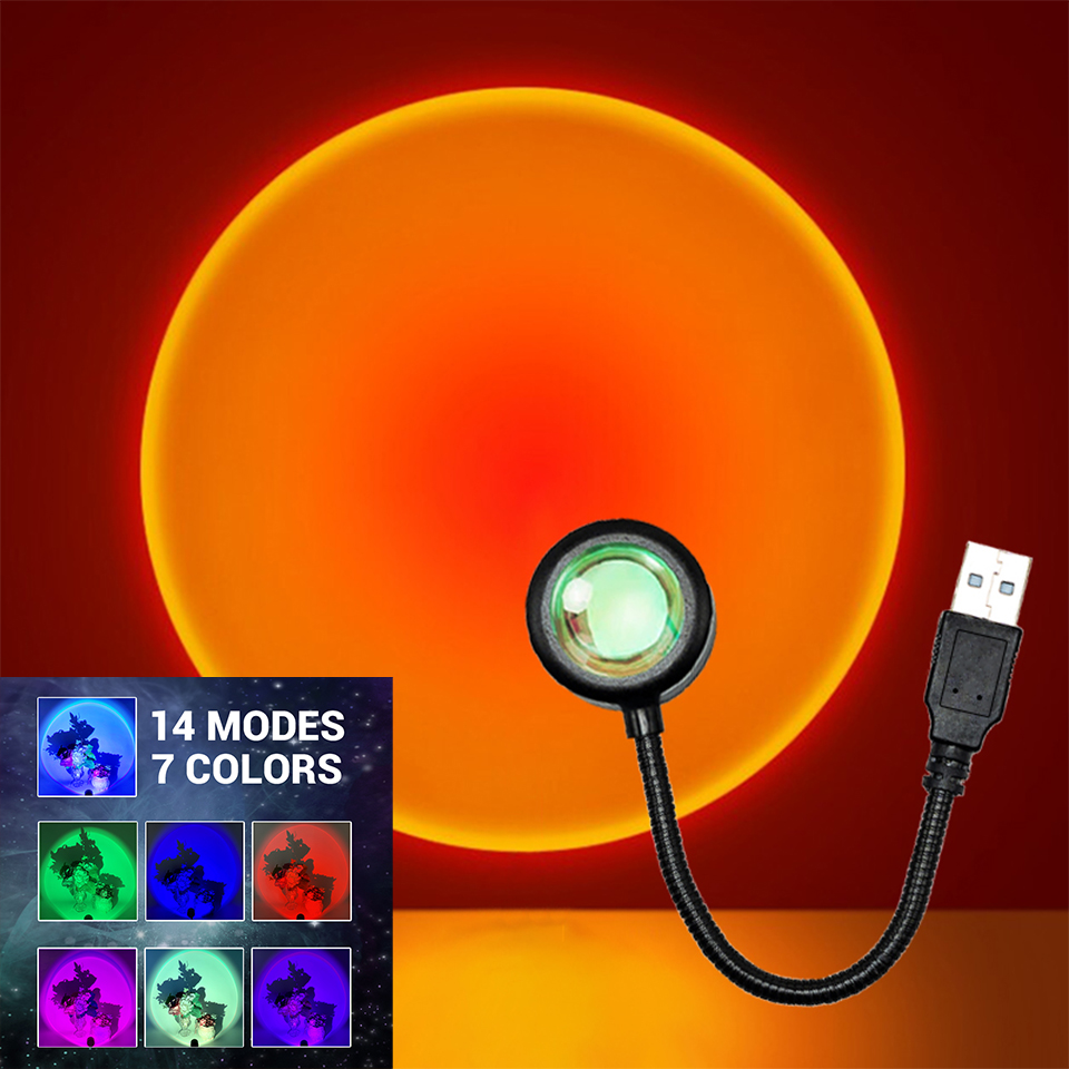 LED Sunset Lamp Nightlights US - Photography Lighting Diy avaliação e preço